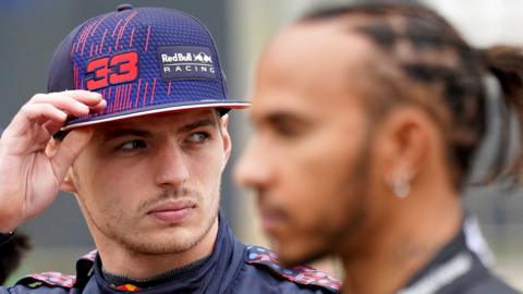 Max Verstappen and Lewis Hamilton