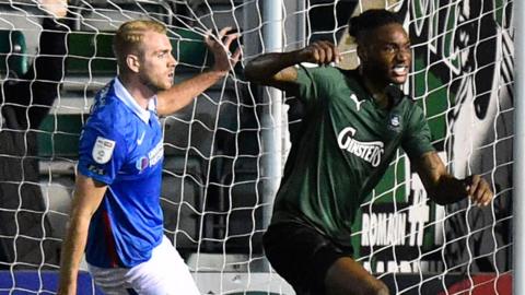 Jerome Opoku equalises for Plymouth Argyle