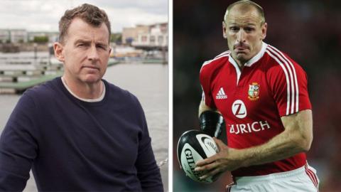 Nigel Owens a Gareth Thomas