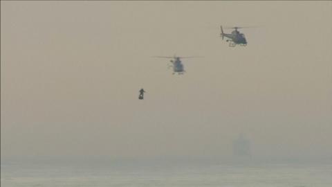 Franky Zapata flying across the Channel