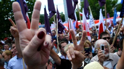 Rally in Warsaw, 16 July