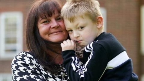 Rebecca Currie and her son Mathew Richards