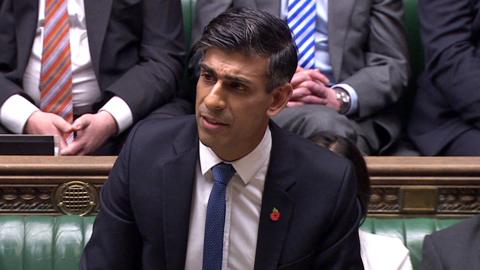 Rishi Sunak in the House of Commons on 7 November 2023