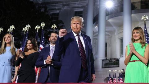 Trump and family at the White House after his convention speech