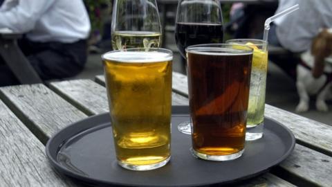 Beer on tray