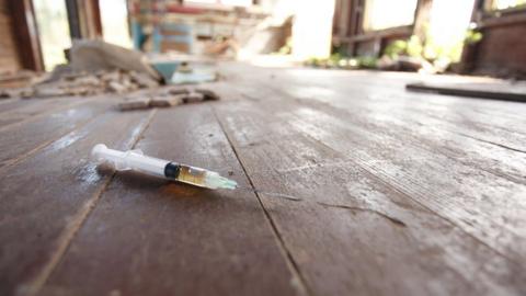 discarded needle