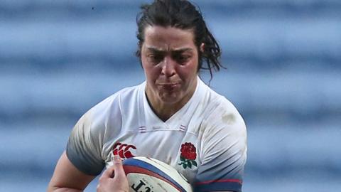 Rowena Burnfield playing for England