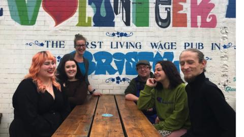 Staff at the Volunteer Tavern in Bristol