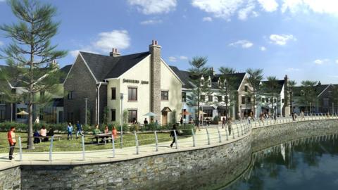 An artist’s impression of possible development at Burry Port harbour