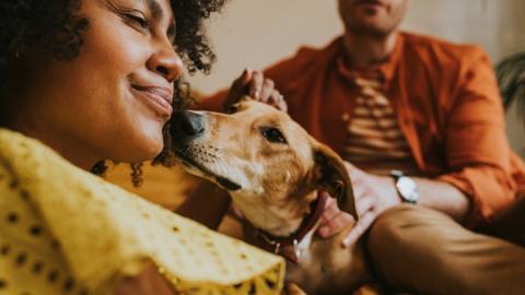 Family with dog