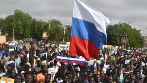 Po-Russia demonstrators in Niger