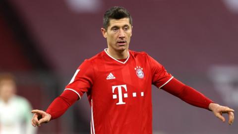 Robert Lewandowski playing for Bayern Munich