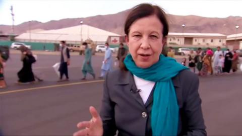 Lyse Doucet at Kabul's airport