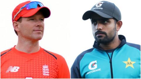 England captain Eoin Morgan and Pakistan captain Babar Azam