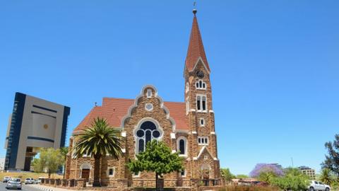 The Christ Church and the new Namibia National Museum in Windhoek