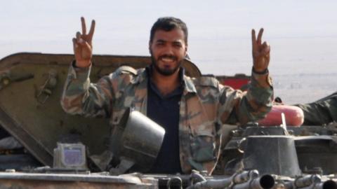 Syrian army member in Deir al-Zour