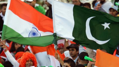 Pakistan and India flags