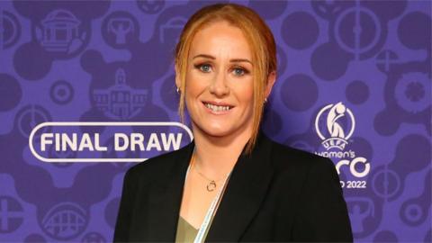 Northern Ireland's Rachel Furness at the Euro 2022 draw in Manchester