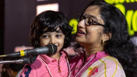 Divya S Iyer with her son Malhar