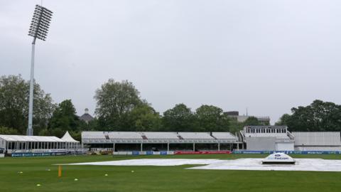 Covers on a wet outfield at Chelmsford