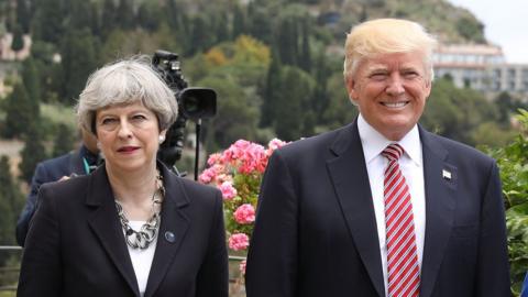 Theresa May and Donald Trump