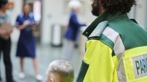 A paramedic and a patient