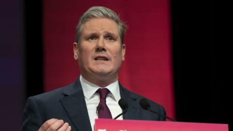 Sir Keir Starmer speaking at Scottish Labour conference in Glasgow