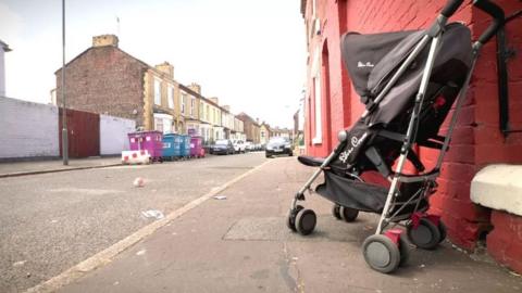 A pram on a street