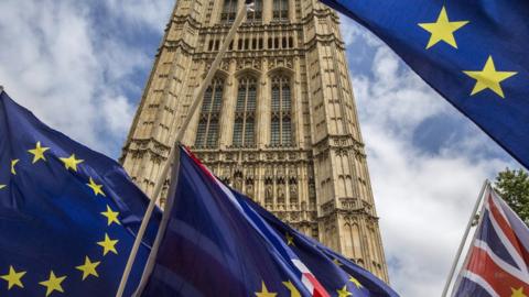 EU flags at Westminster