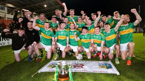 Glen celebrate winning the Derry SFC