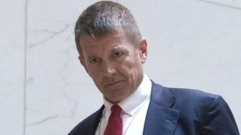 Erik Prince, seen here in Washington DC in 2017, says he has "no knowledge" of the preliminary deal