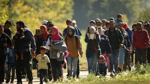 Migrants Cross From Hungary Into Austria En Route To Northern Europe in 2015