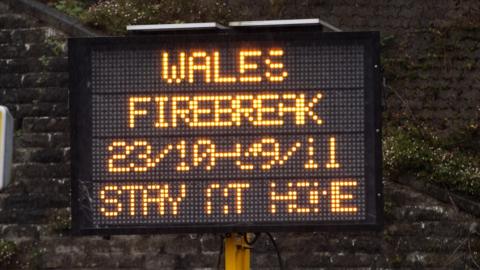 Wales firebreak sign