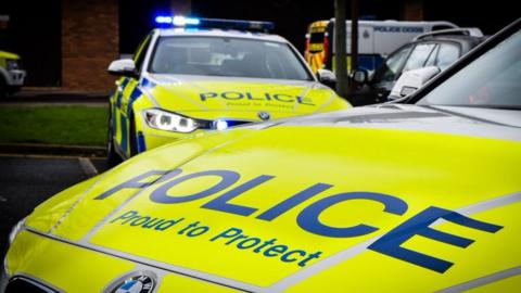 Stock image of police cars