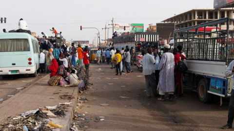 People gather in Khartoum on Wednesday
