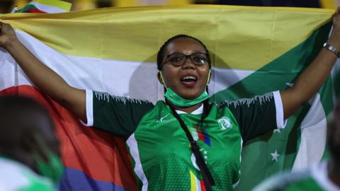 A Comoros fan at the Africa Cup of Nations