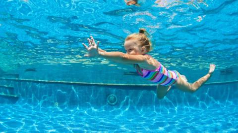 Child swimming