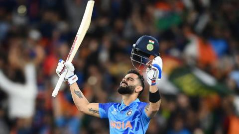 Virat Kohli celebrating India's win