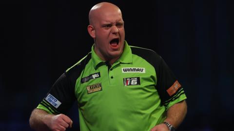 Michael van Gerwen celebrates