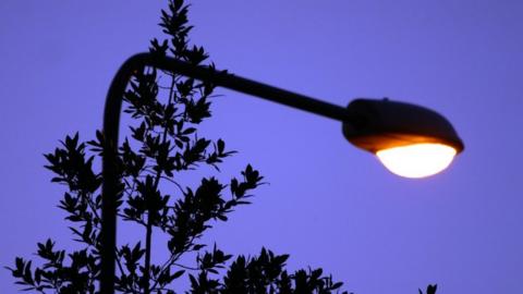 Street light at dusk