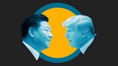 Graphic of Xi and Trump