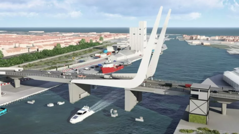 Artist impression of the Gull Wing Bridge