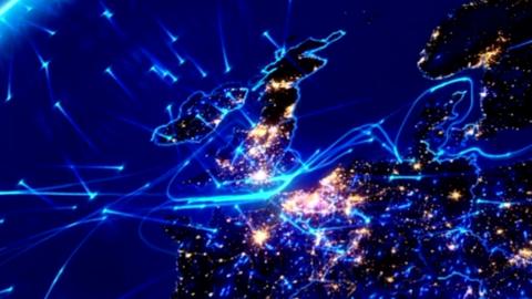 Digital map of UK and surrounding countries