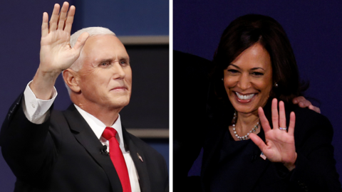 Mike Pence and Kamala Harris