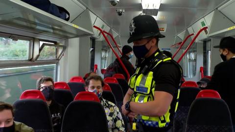 police officer onboard a train