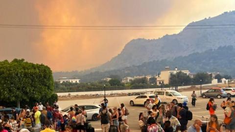 Holidaymakers in Rhodes, Greece