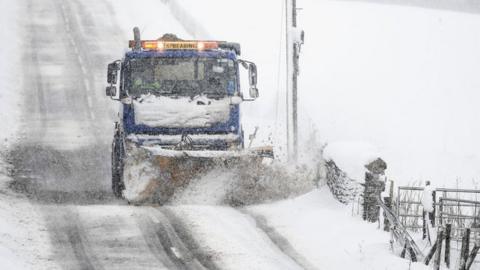 A snow plough at Spittal of Glenshee