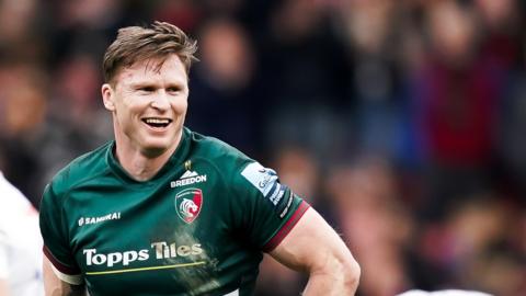 Chris Ashton smiles after Leicester Tigers beat Exeter Chiefs