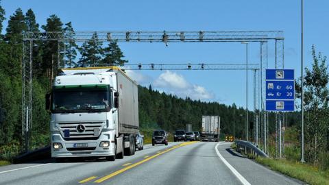 Lorry on a motorway in Norway