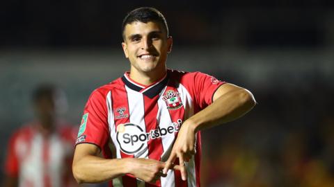 Southampton's Mohamed Elyounoussi scored a hat-trick